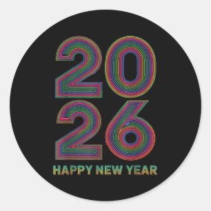 Happy New Year 2026 New Years Eve  Classic Round Sticker