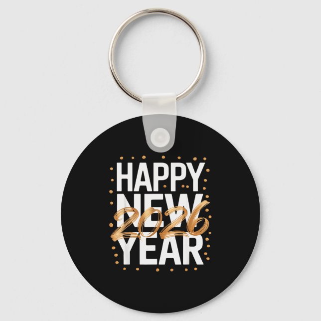 Happy New Year 2026 New Years Eve  Key Ring (Front)