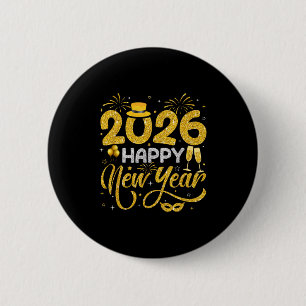 Happy New Year 2026 New Years Eve Party Countdown  6 Cm Round Badge