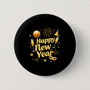 Happy New Year 2026 New Years Eve Party Countdown  6 Cm Round Badge