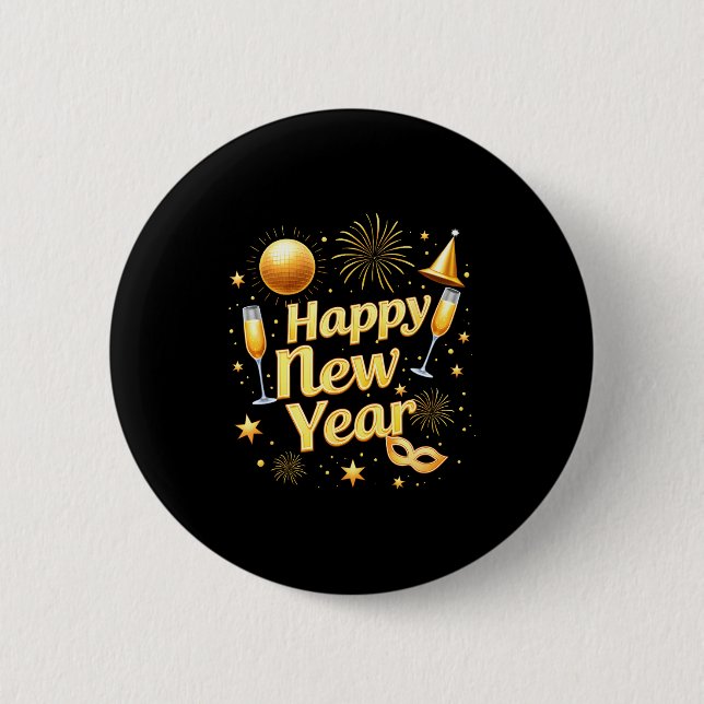 Happy New Year 2026 New Years Eve Party Countdown  6 Cm Round Badge (Front)