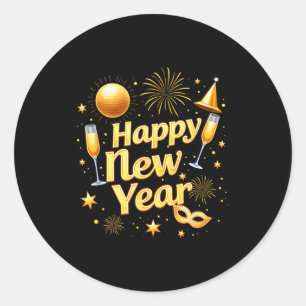 Happy New Year 2026 New Years Eve Party Countdown Classic Round Sticker