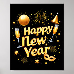 Happy New Year 2026 New Years Eve Party Countdown Poster