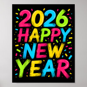 Happy New Year 2026 New Years Eve Party Countdown Poster