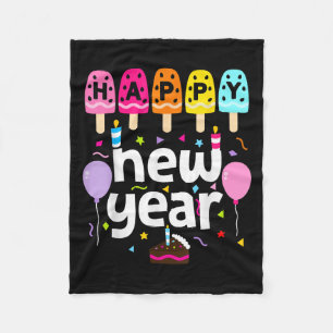 Happy New Year 2026 New Years Eve Party Kids Girls Fleece Blanket