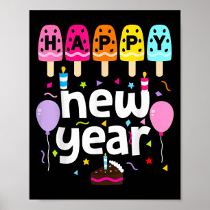 Happy New Year 2026 New Years Eve Party Kids Girls Poster