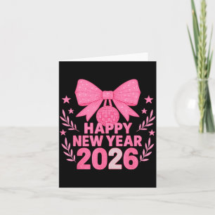 Happy New Year 2026 Nk Bow Coquette Family  Card