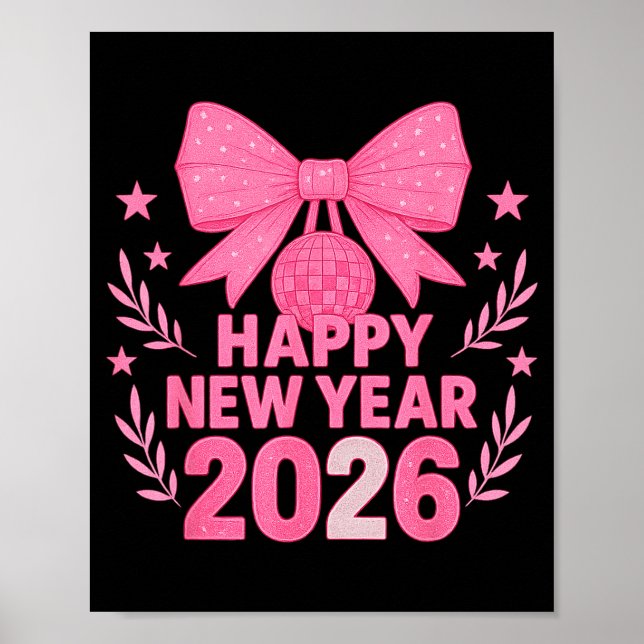 Happy New Year 2026 Nk Bow Coquette Family  Poster (Front)