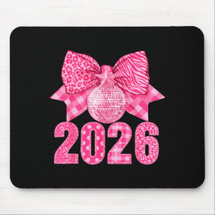 Happy New Year 2026 Nk Bow Patchwork Leopard Zebra Mouse Pad