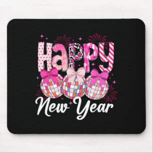 Happy New Year 2026 Nk Coquette Bow Disco Ball Fir Mouse Pad