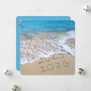 Happy New Year 2026 Ocean Beach  Holiday Card