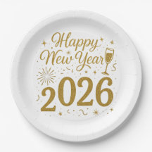Happy New Year 2026 Party Plates – Festive Tablewa