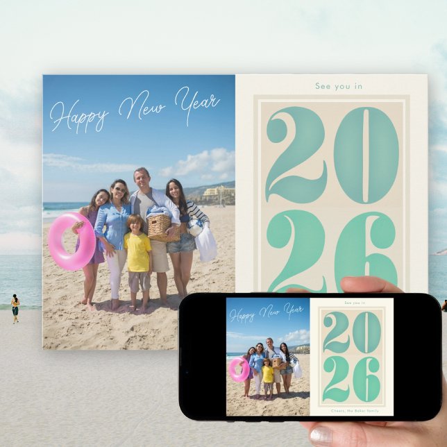 Happy New Year 2026 Photo Card Bold typography (Creator Uploaded)