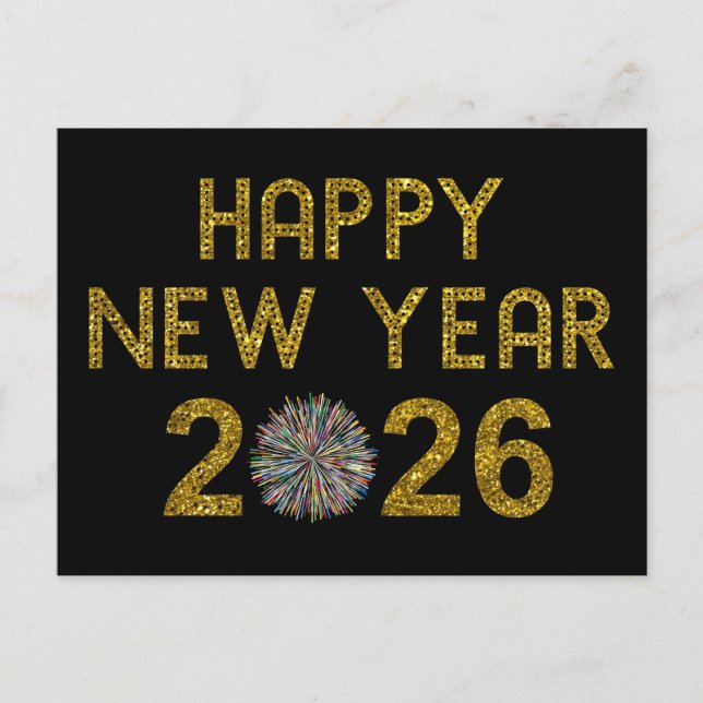 Happy New Year 2026 Postcard (Front)