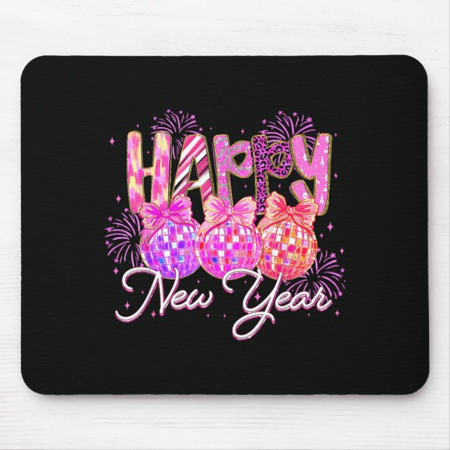 Happy New Year 2026 Preppy New Years Nk Coquette B Mouse Pad (Front)