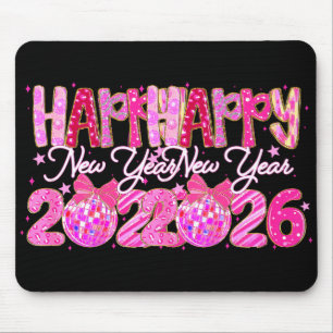 Happy New Year 2026 Preppy New Years Nk Coquette B Mouse Pad