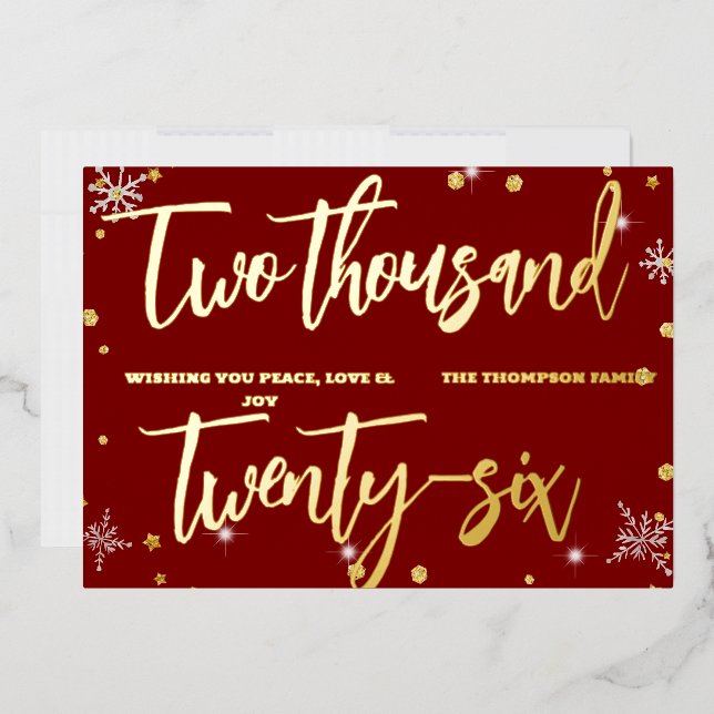 Happy New Year 2026 Retro Red Ribbon (Envelope)