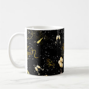 Happy New Year 2026 Seamless Pattern Coffee Mug
