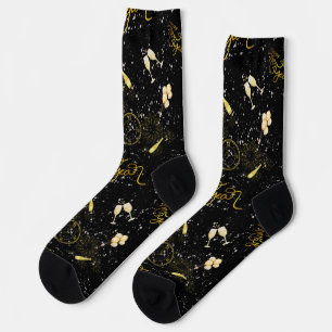 Happy New Year 2026 Seamless Pattern Socks