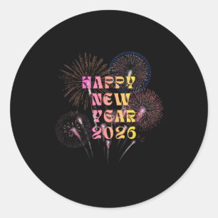Happy New Year 2026 Shirt For Women Holiday Party Classic Round Sticker