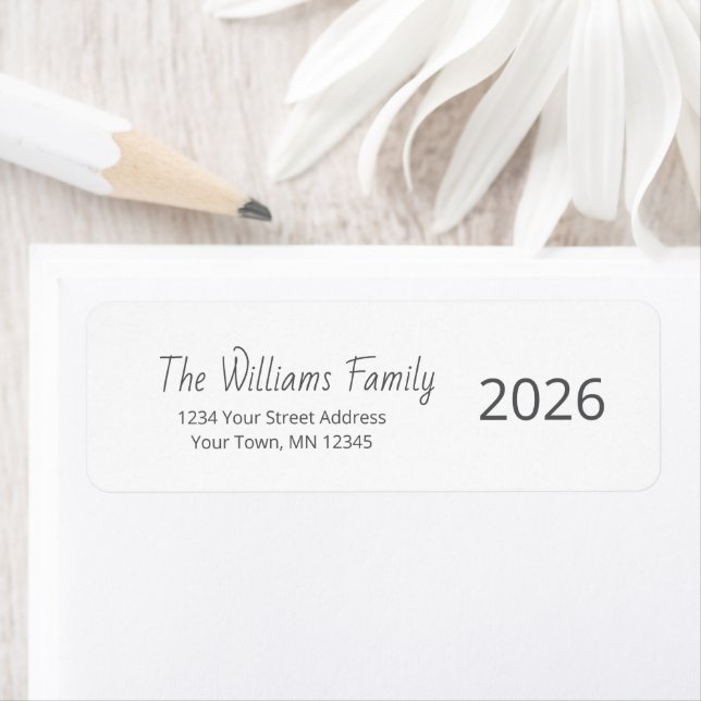 Happy New Year 2026 Simple Return Address  (Insitu)