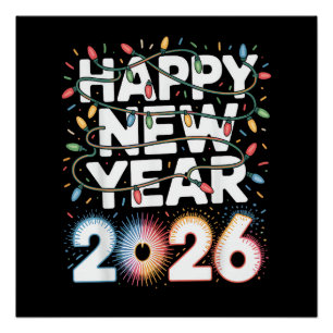 Happy New Year 2026 Sparkle Shirt for Women Poster