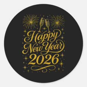 Happy New Year 2026 Womens New Years Eve Party Classic Round Sticker