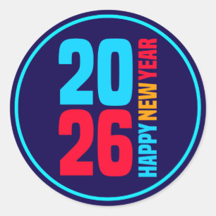 Happy New Year 2027-34568 Classic Round Sticker