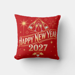 Happy New Year 2027 Celebration Cushion