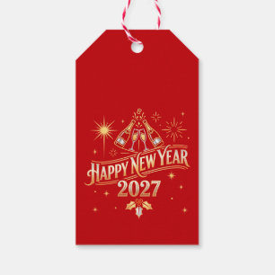 Happy New Year 2027 Celebration Gift Tags
