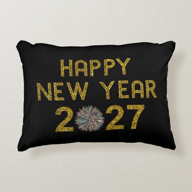 Happy New Year 2027 Decorative Cushion (Front)
