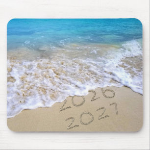 Happy New Year 2027 Ocean Beach Mouse Pad