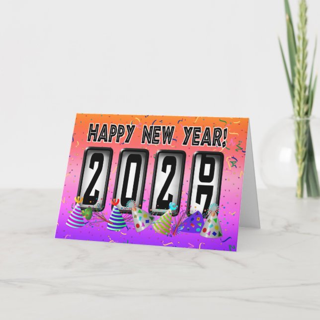 Happy New Year 2027 Odometer  Holiday Card (Front)