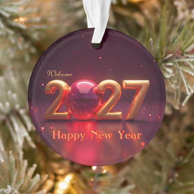 Happy New Year 2027 Ornament (Tree)