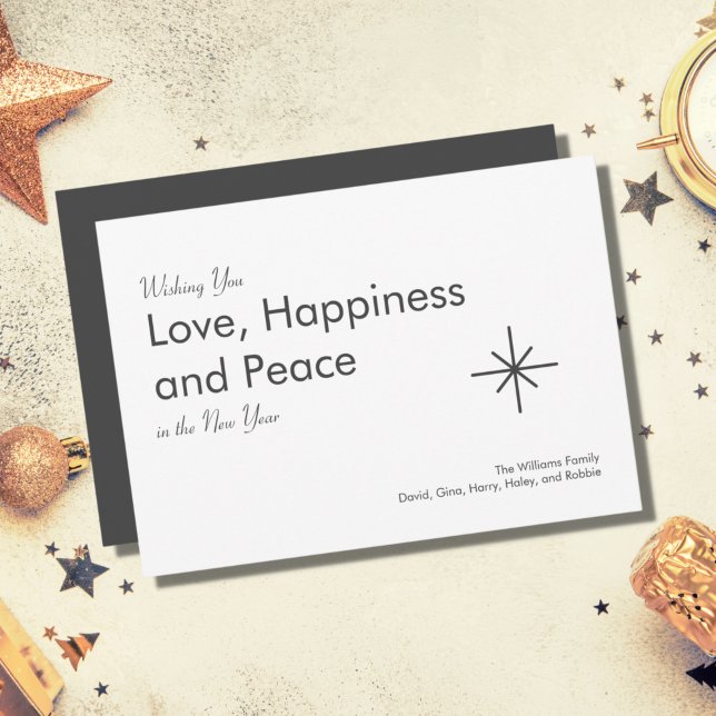 Happy New Year 2027 Retro Elegant Gray White  Holiday Card (Creator Uploaded)