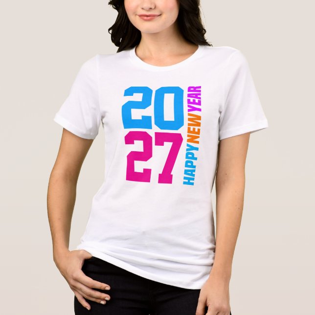Happy New Year 2027 Tri-Blend Shirt (Front)