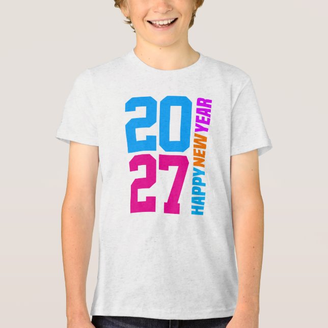 Happy New Year 2027 Tri-Blend Shirt (Front)