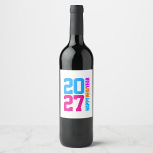 Happy New Year 2027 Wine Label