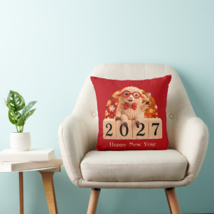 Happy New Year 2027 Year of the Goat Sheep Cushion