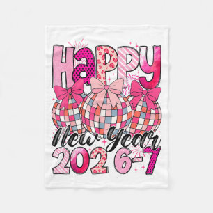 Happy New Year 202-67 Meme Cute Coquette Nk Bow Di Fleece Blanket