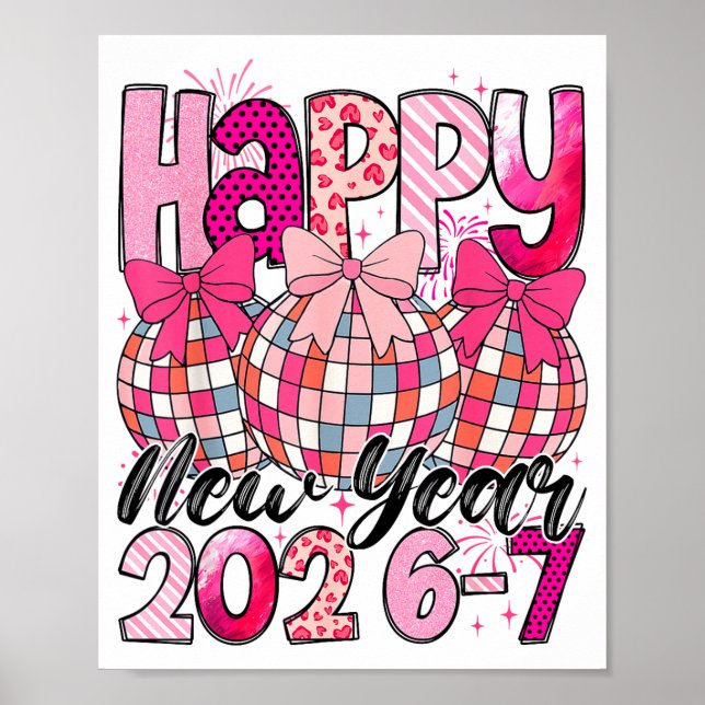 Happy New Year 202-67 Meme Cute Coquette Nk Bow Di Poster (Front)