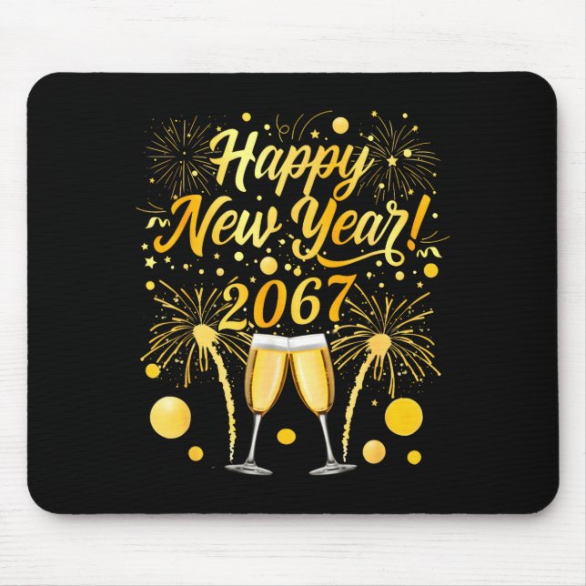 Happy New Year 2067 Funny 67 Six Seven Meme New Ye Mouse Pad (Front)