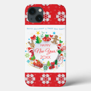 Happy New Year 20XX & Christmas Characters iPhone 13 Case