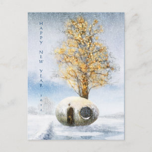 Happy New Year 20xx   Funny Egg House Holiday Postcard