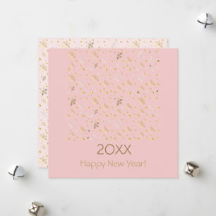 Happy New Year 20XX & Gold Christmas Decoration Holiday Card