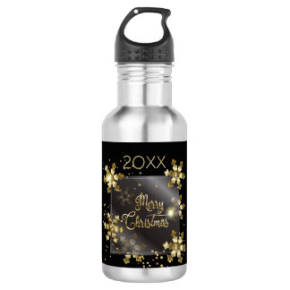Happy New Year 20XX & Gold Christmas Luxury 532 Ml Water Bottle