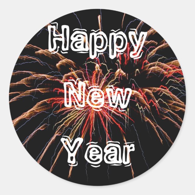 Happy New Year 2 Classic Round Sticker (Front)