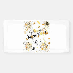 Happy New Year 2x1 Vinyl Banner