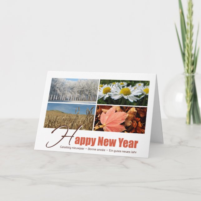 Happy New Year - 4 seasons greeting card (Front)