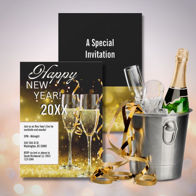 Happy New Year 5"x7" Party Invitation (Creator Uploaded)